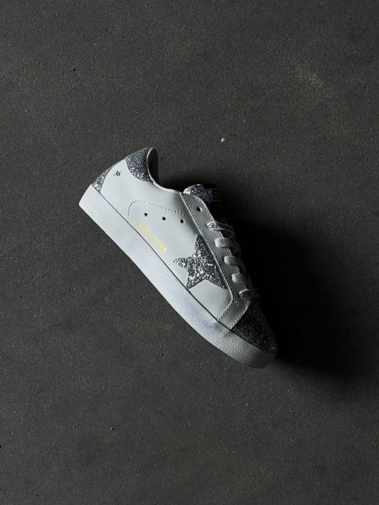 Golden Goose Superstar "White/Silver Glitter"