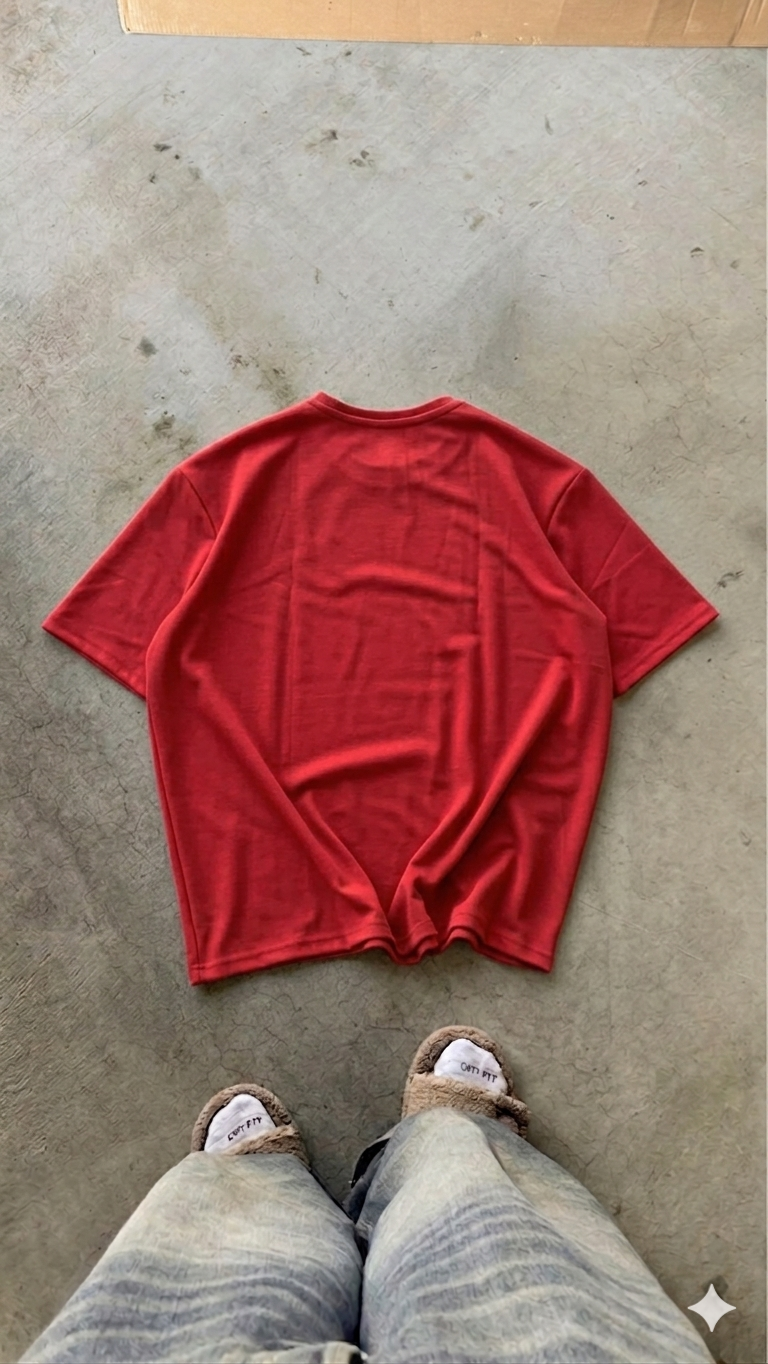 Essentials Red Oversized Tee