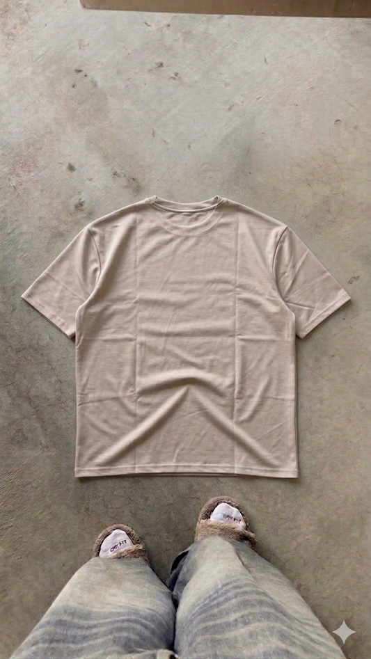 Essentials Beige Oversized Tee