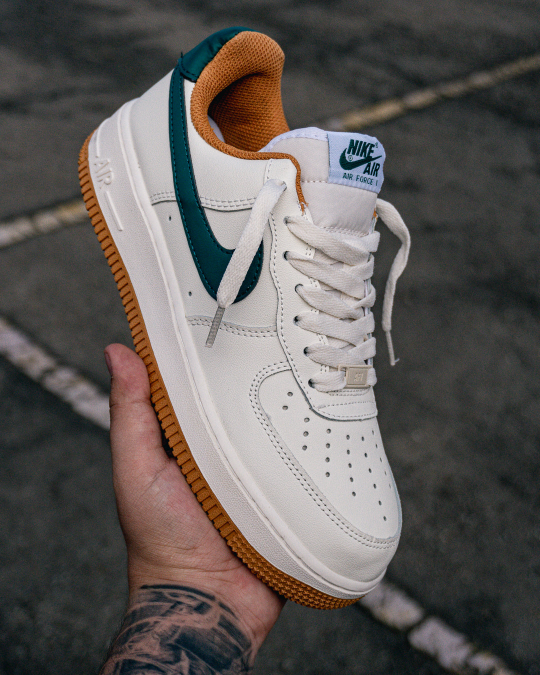 Nike Air Force One Cream Earth Green