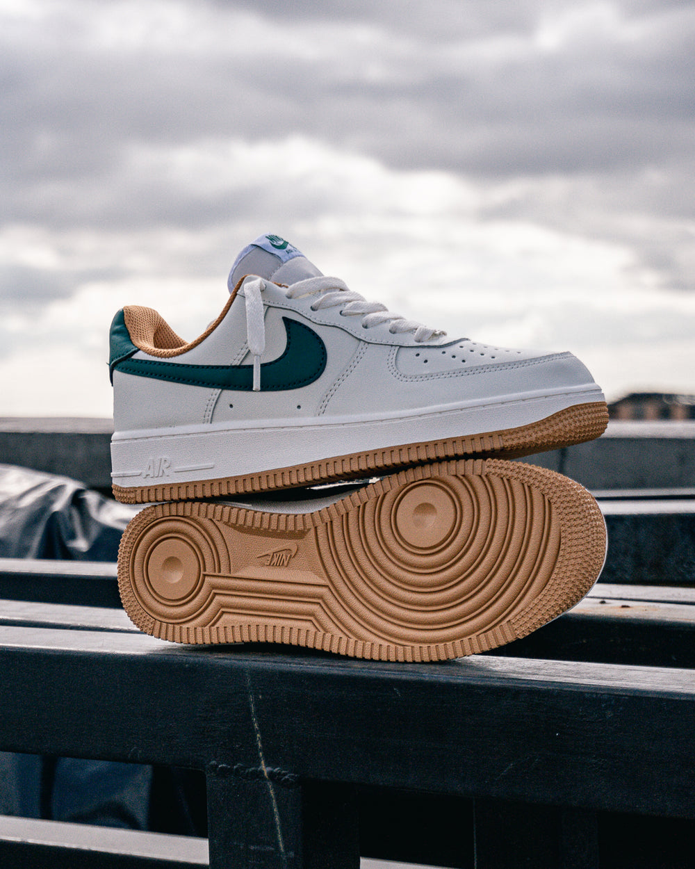 Nike Air Force One Cream Earth Green