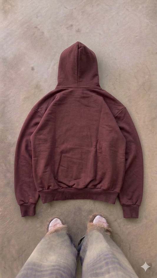 Essentials Red Wine Oversized Hoodie