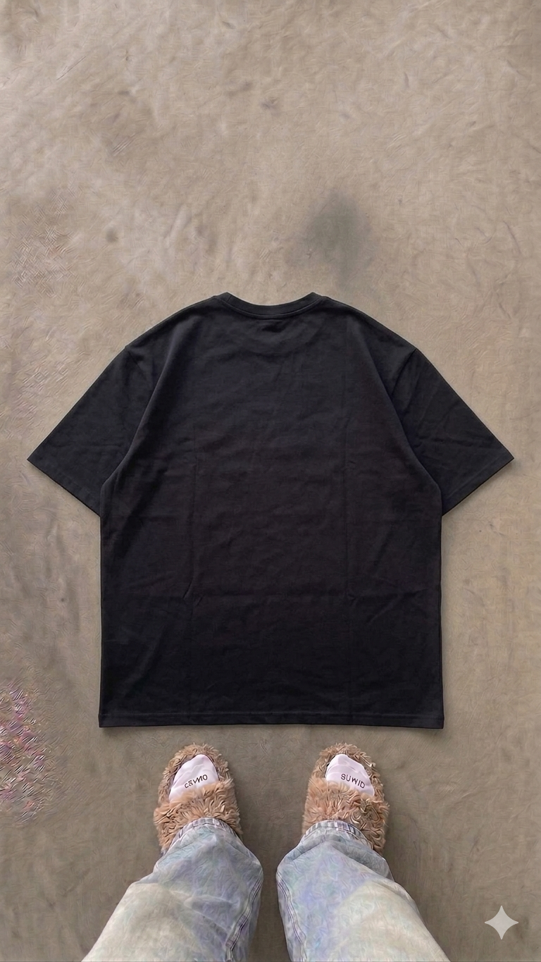 Essentials Black Oversized Tee