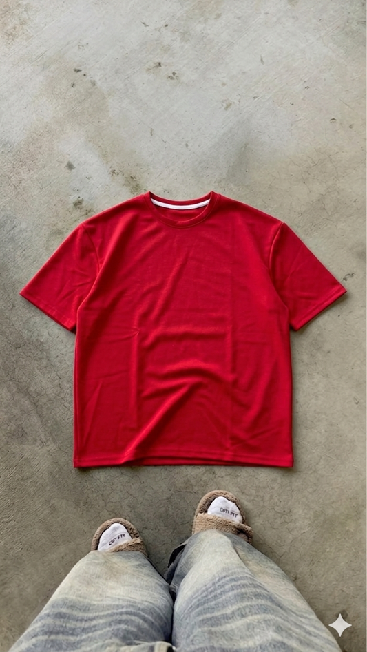 Essentials Red Oversized Tee