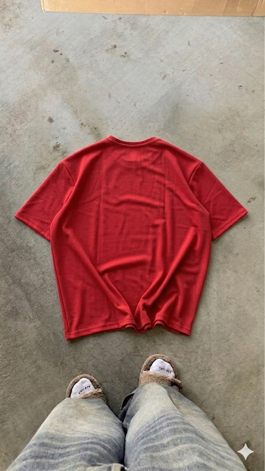 Essentials Red Oversized Tee