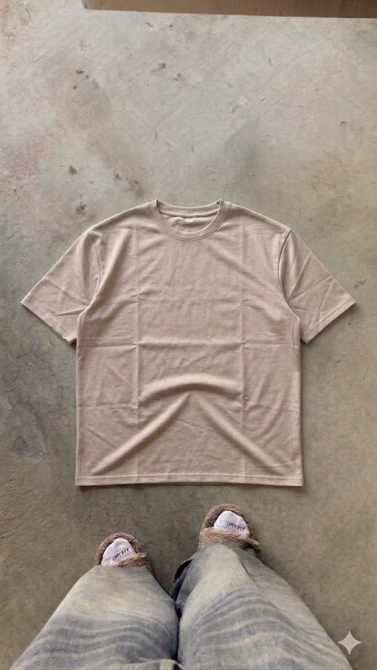 Essentials Beige Oversized Tee