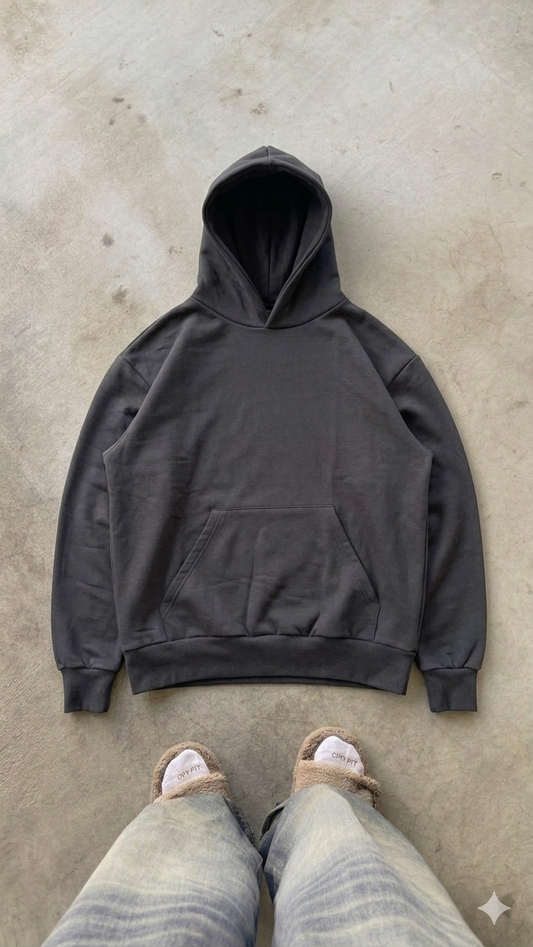 Essentials Black Oversized Hoodie