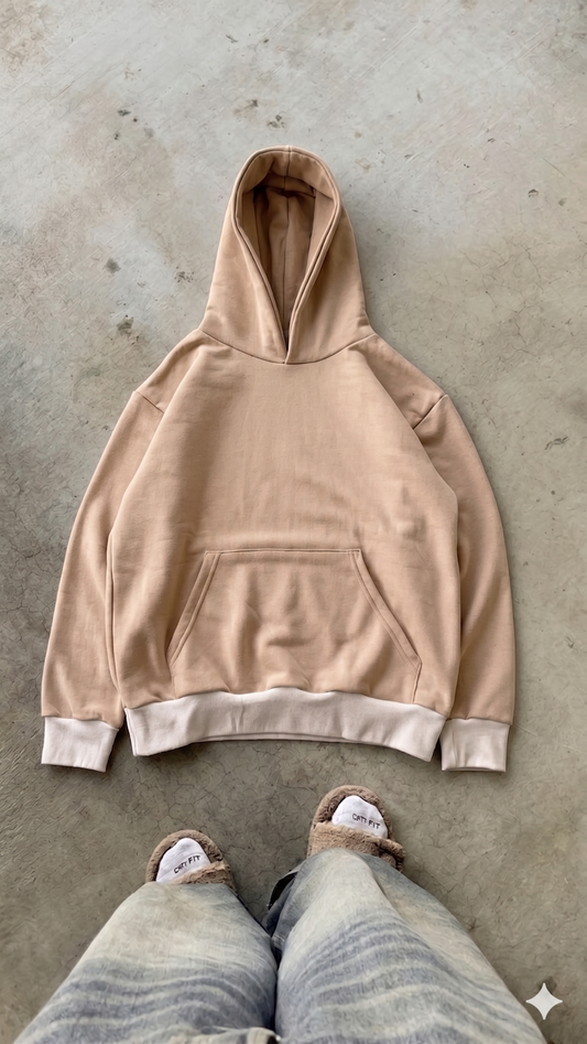 Essentials Beige Oversized Hoodie