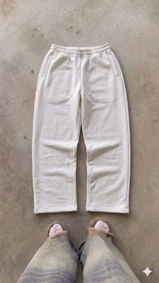 Essentials White Oversized Pant