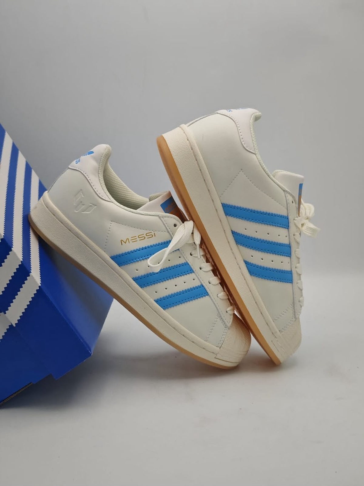 Adidas Superstar Messi Cream White Blue