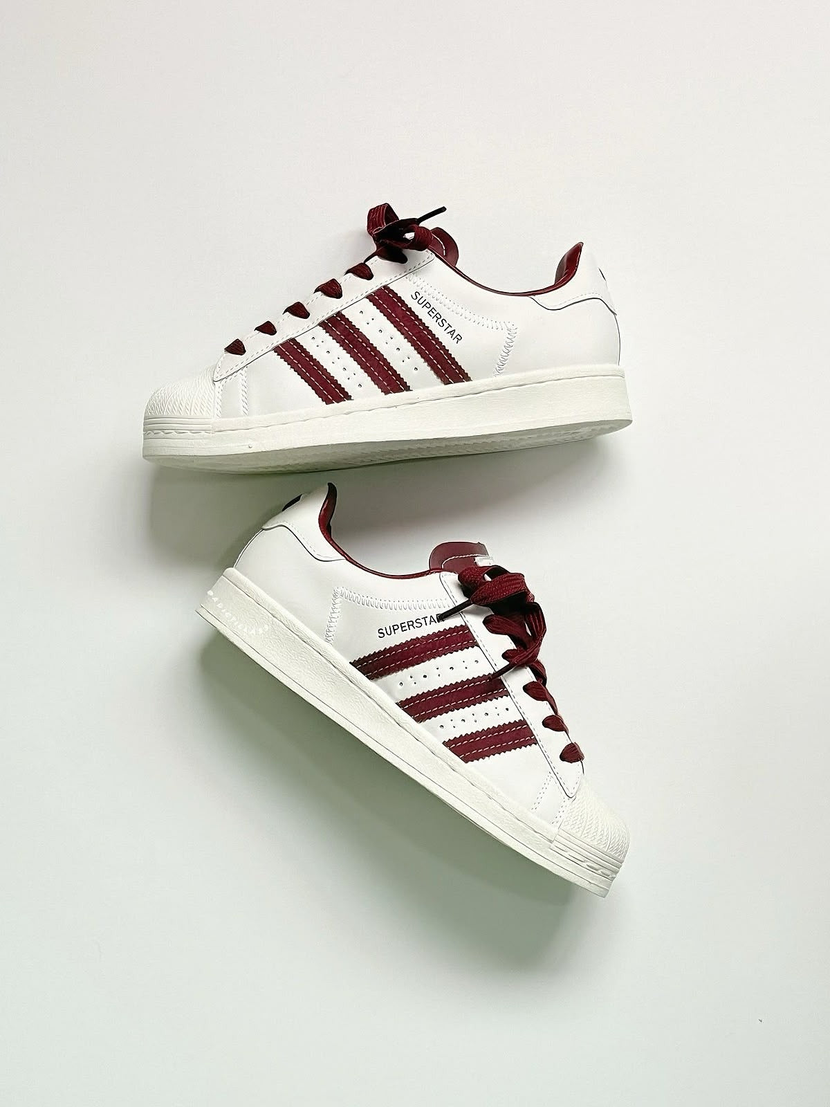Adidas Superstar White Burgundy