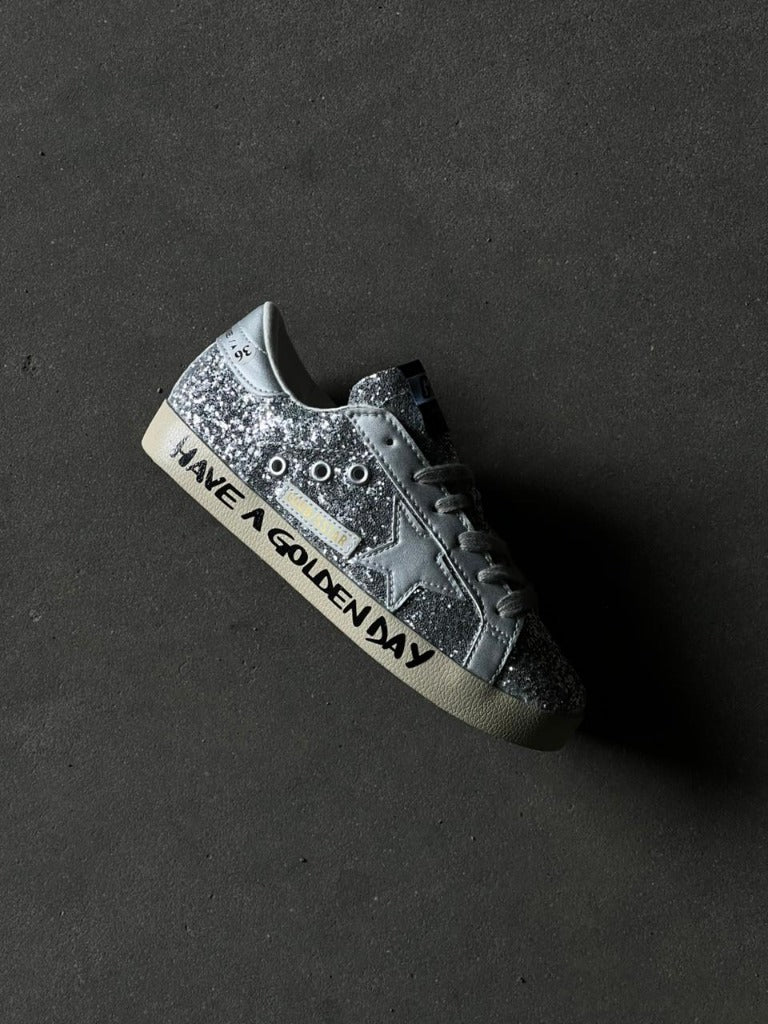 Golden Goose Superstar "Have A Golden Day" (Silver Glitter)