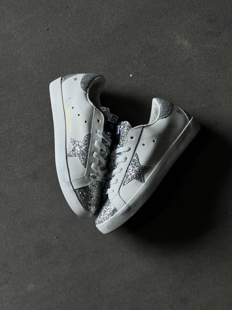 Golden Goose Superstar "White/Silver Glitter"